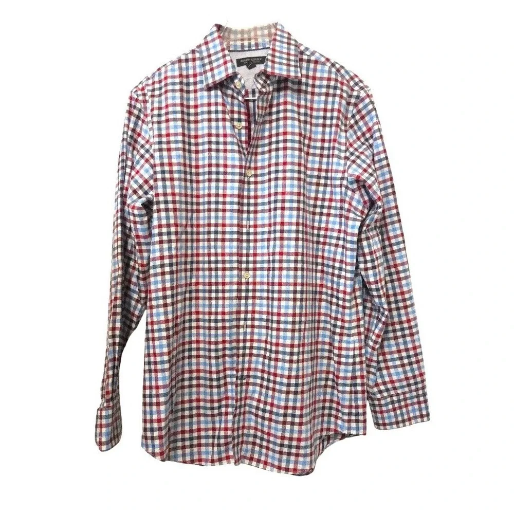Gingham Button Down 100% Cotton Slim Fit Medium Banana Republic Mens‎